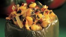 Peppers filled with corn, chilli & cheese