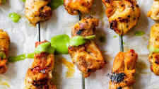 Peruvian Grilled Chicken Skewers with Avocado Aji Verde Sauce