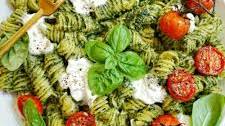 Pesto Pasta With Roasted Tomato Burrata