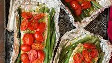Pesto Salmon and Italian Veggies in Foil