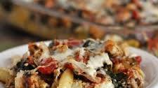 Pesto and Sausage Baked Ziti