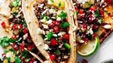 Pineapple Beef Taco Recipe with Poblano Salsa