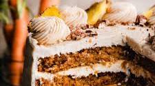 Pineapple Carrot Cake with Cinnamon Cream Cheese Frosting