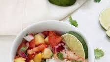 Pineapple Salsa with Coconut Rice and Grilled Shrimp