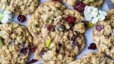 Pistachio Cranberry Oatmeal Cookies