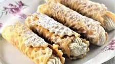 Pizzelle Cannoli with Ricotta filling