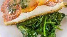 Potato-Crusted Sautéed Sea Bass with Herb Butter Sauce