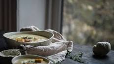 Potato, garlic, & leek soup