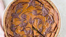 Pumpkin Pie with Chocolate Swirl