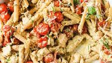 Quick Salmon Pesto Pasta