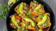 Quinoa, Black Bean & Corn Stuffed Bell Peppers