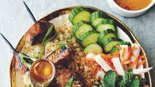 RECIPE: Vietnamese Rice Bowls with Grilled Chicken Pickled Daikon and Carrots + Nuoc Cham (Sweet, Sour, Salty Dipping Sauce)