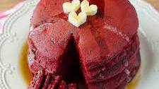 Red Velvet Pancakes Recipe (Made With Cake Mix)
