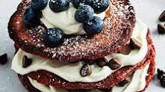 Red velvet pancakes