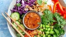 Rice Noodle Salad w/ Spicy Peanut Sauce