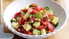 Rice salad with chickpeas, avocado & roast capsicum