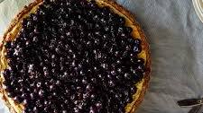 Ricotta Custard Blueberry Tart with Nut Crescent Crust