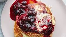 Ricotta Pancakes With Blueberry Compote