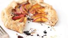 Ricotta Peach Galette with Maple Balsamic Glaze