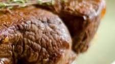 Roast beef with thyme, garlic and red wine recipe