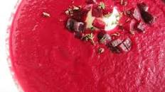 Roasted Beet Soup with Thyme, Lemon, and Crème Fraîche Recipe