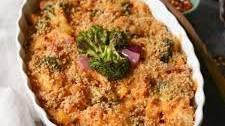 Roasted Broccoli, Chicken and Cheddar Quinoa Bake
