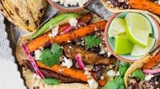 Roasted Carrot, Portobello, Quinoa, and Black Bean Vegetarian Tacos