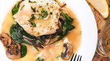 Roasted Cod with Spinach and Mushrooms