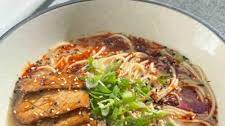 Roasted Garlic Miso Noodle Soup with Seared King Oyster Mushrooms