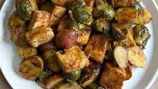Roasted Maple Almond Balsamic Veggies and Tofu