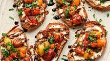 Roasted Tomato Bruschetta with Ricotta