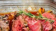 Rosemary Garlic Butter Beef Tenderloin with Red Wine Sauce
