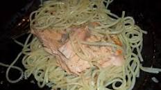 Salmon Aglio Olio Pasta