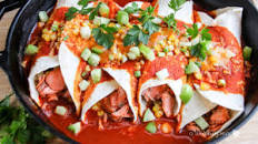 Salmon Enchiladas with Tomatillos & Black Beans