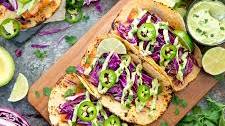 Salmon Fish Tacos with Avocado Sauce