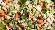 Salmon Salad with Fresh Vegetables, Parsley, and Capers