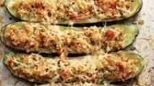 Salmon-Stuffed Zucchini