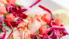 Salmon Tacos + Watermelon Slaw