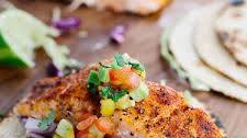 Salmon Tacos with Mango Salsa