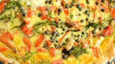 Salmon and Leek Quiche with Capers