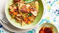 Salmon egg-fried rice