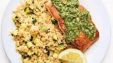 Salmon with Chermoula Sauce and Couscous