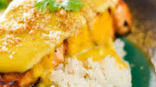 Salmon with Coconut Mango Sauce Recipe