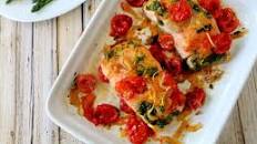Salmon with Roasted Tomatoes and Shallots