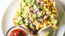 Salsa Verde Chicken Taco Salad