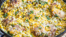 Salsa Verde Chicken and Rice Skillet