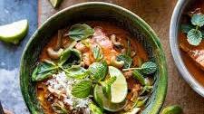 Saucy 30 Minute Thai Basil Salmon Curry