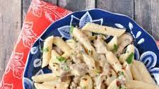 Sausage Mushroom Alfredo Pasta