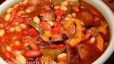 Sausage, Peppers and Onions with Beans