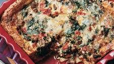 Sausage, Roasted Red Pepper, and Spinach Torta Rustica